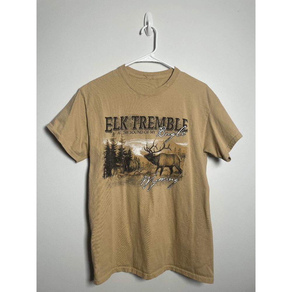 Large Wyoming Printed Tan T-shirt